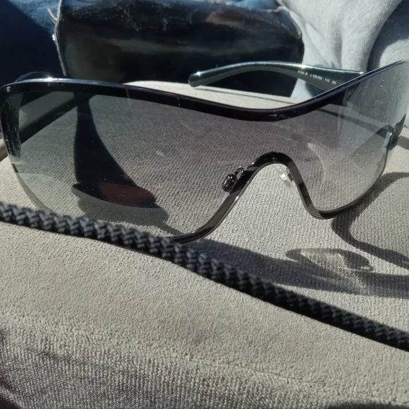 Chanel shield style sunglasses with Swarovski crystal accents CHANEL | Accessories | Chanel Logo Oversized Ski Shield  main image 2
